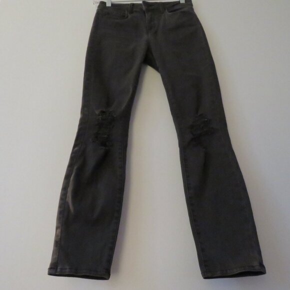 L'AGENCE High-Rise Margot Skinny Jeans in Zinc Destruct Distressed - Size 25 - Picture 10 of 16